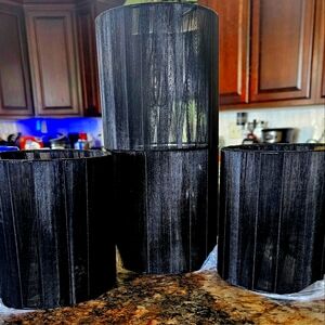 New Set of 4 Black Organza Ribbon Clip on Chandelier or Small Lamp Shades 5.2"